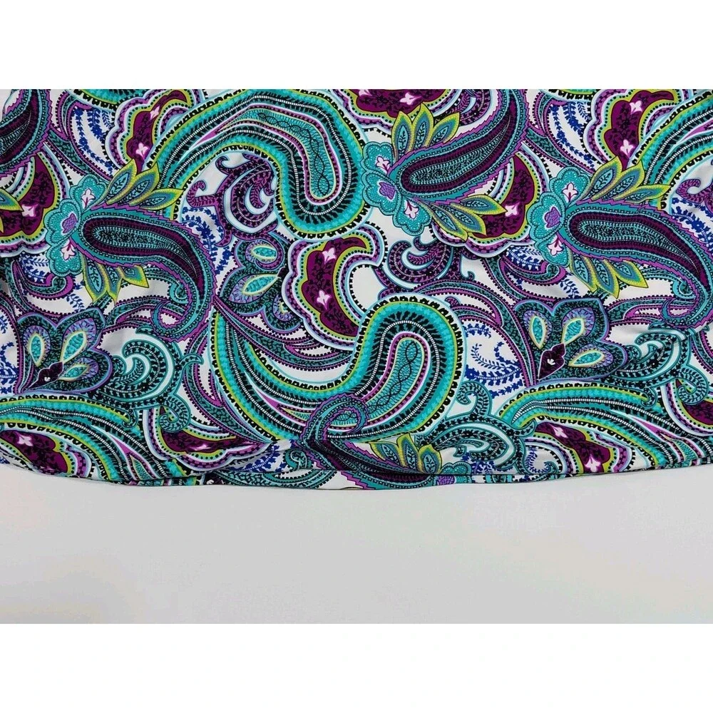 Anne Cole Collection 1 Piece Swimwear Tankini Blue Paisley Adjustable Strap 16